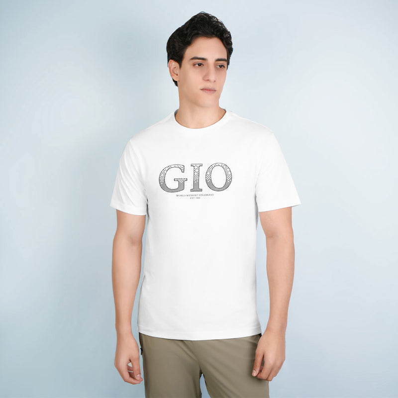 Men Slim Cotton Graphic Crew Neck Tee