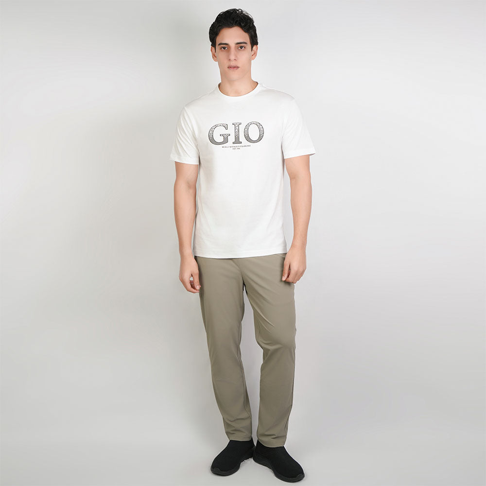 Men Slim Cotton Graphic Crew Neck Tee