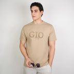 Men Slim Cotton Graphic Crew Neck Tee