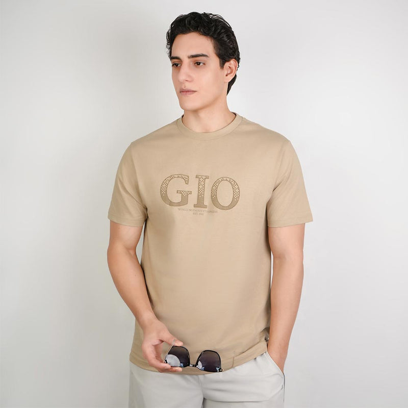 Men Slim Cotton Graphic Crew Neck Tee