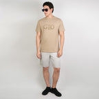 Men Slim Cotton Graphic Crew Neck Tee