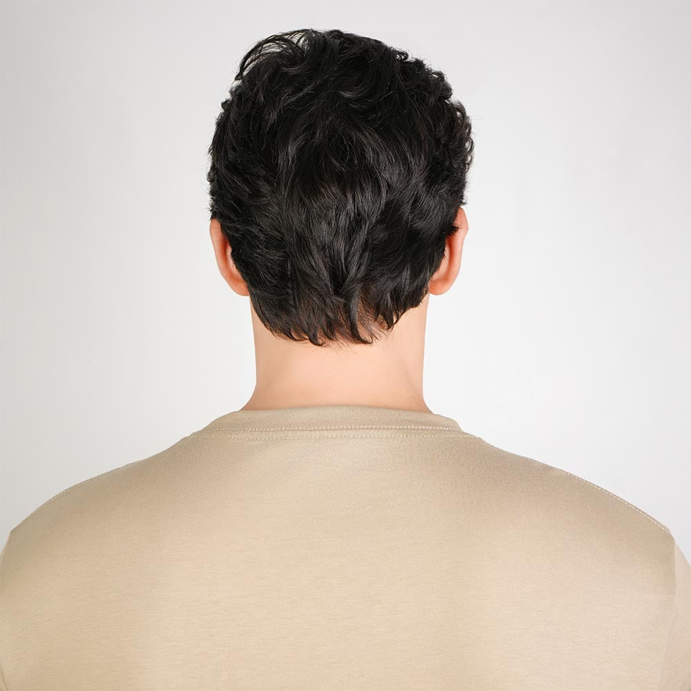 Men Slim Cotton Graphic Crew Neck Tee