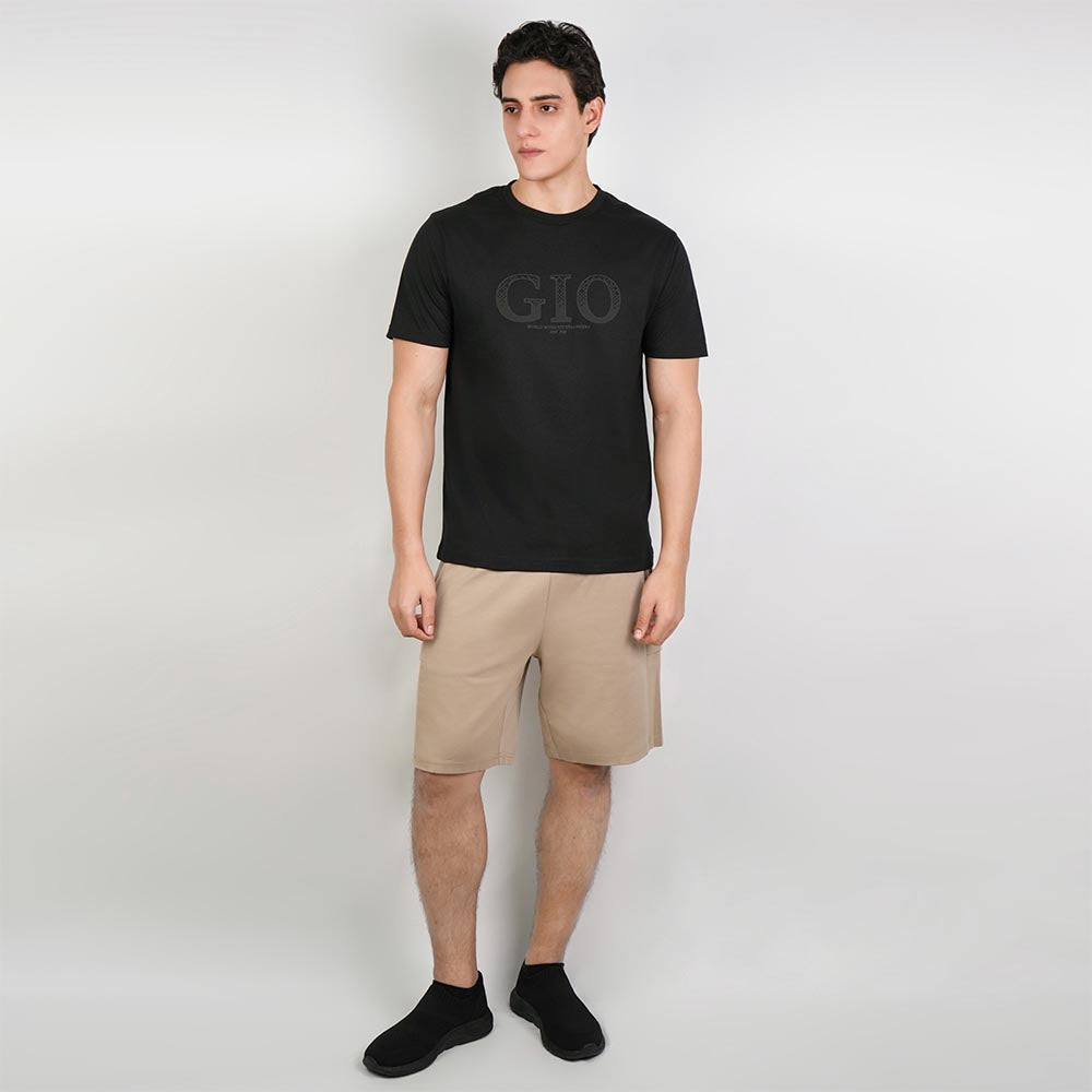 Men Slim Cotton Graphic Crew Neck Tee