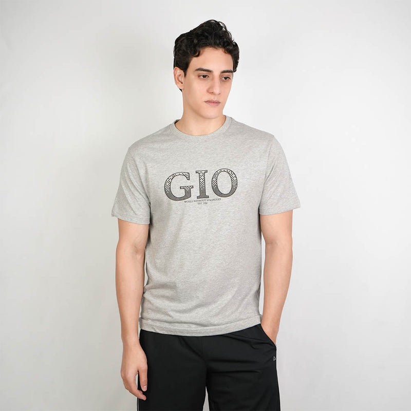 Men Slim Cotton Graphic Crew Neck Tee