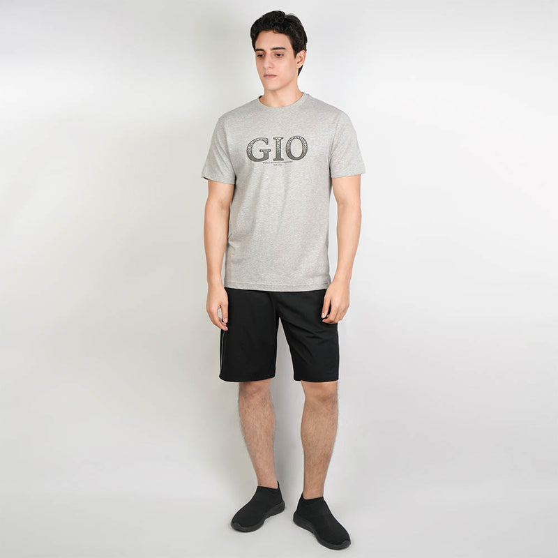 Men Slim Cotton Graphic Crew Neck Tee
