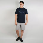 Men Slim Cotton Graphic Crew Neck Tee
