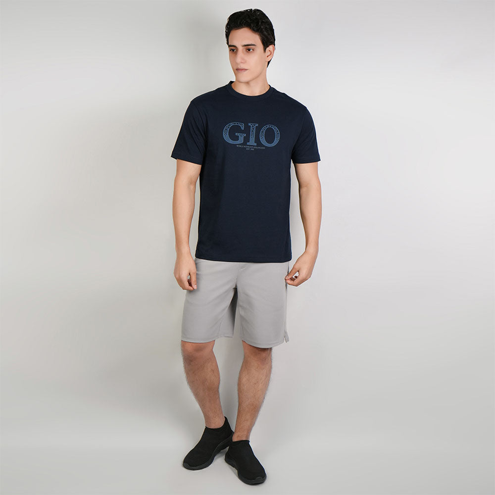 Men Slim Cotton Graphic Crew Neck Tee