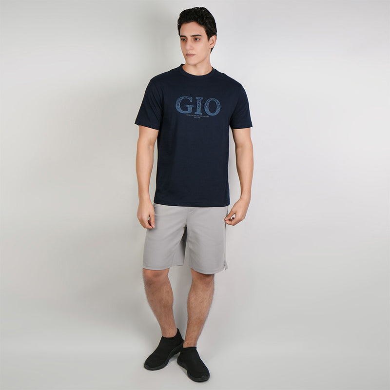 Men Slim Cotton Graphic Crew Neck Tee