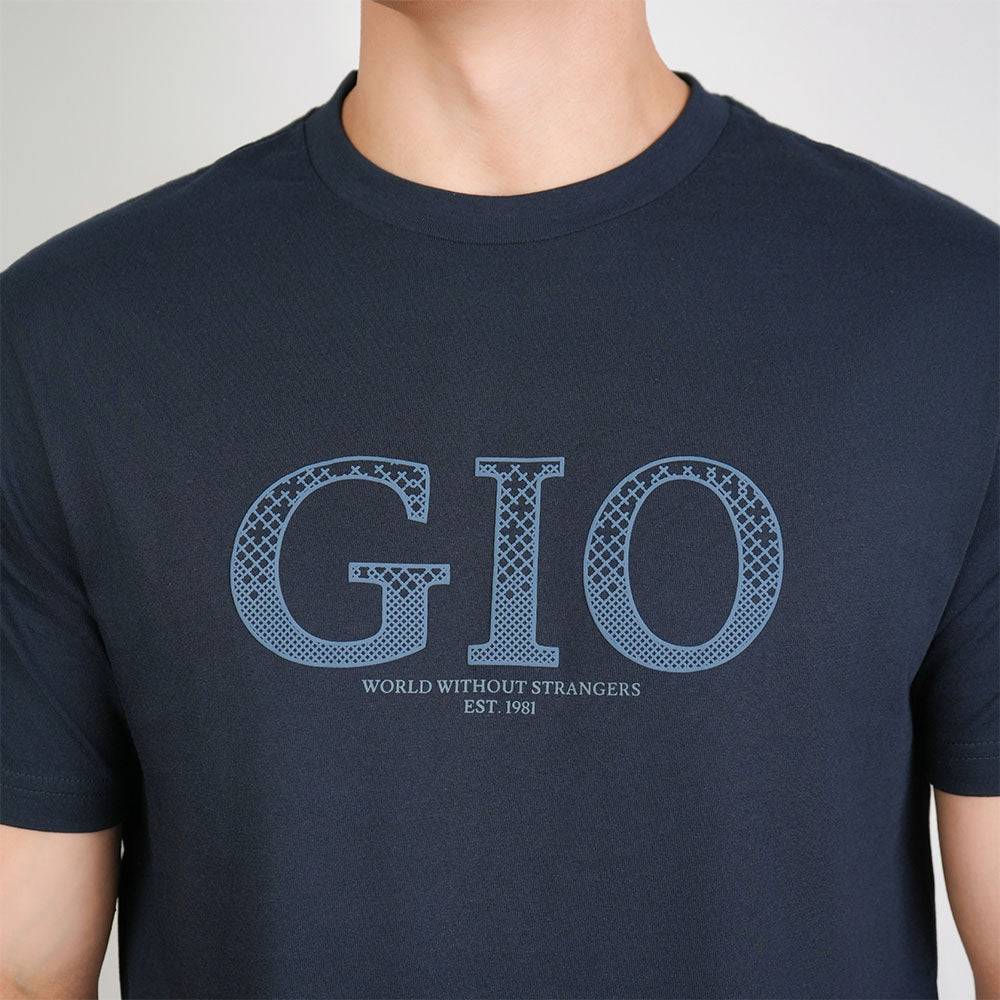 Men Slim Cotton Graphic Crew Neck Tee