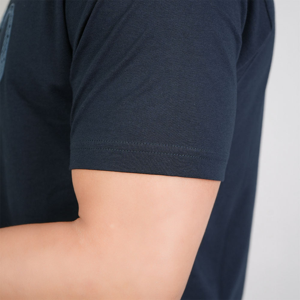 Men Slim Cotton Graphic Crew Neck Tee