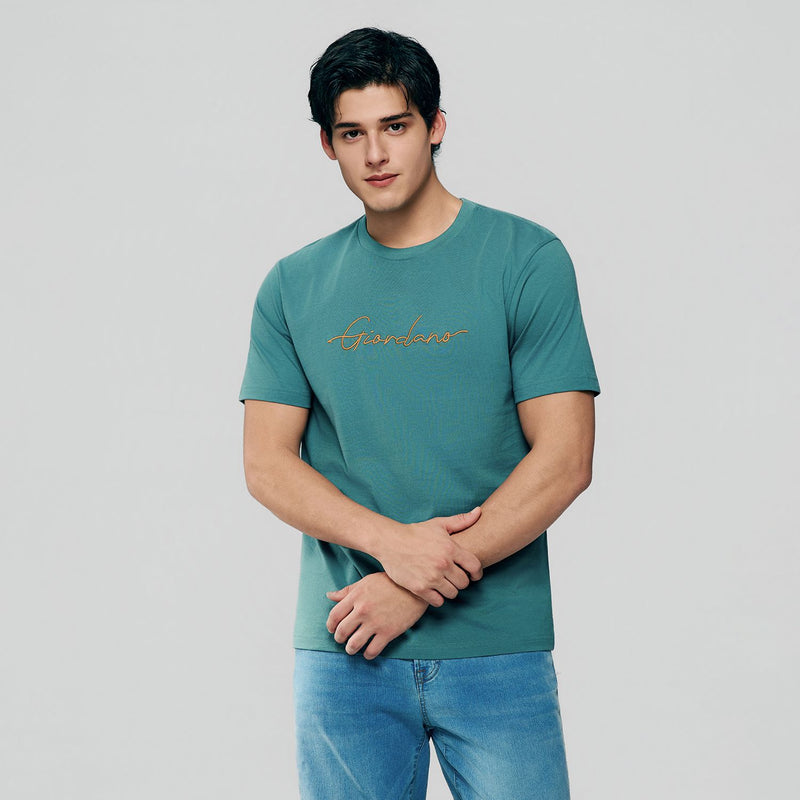 Men’s Slim Fit Cotton Signature Print Tee