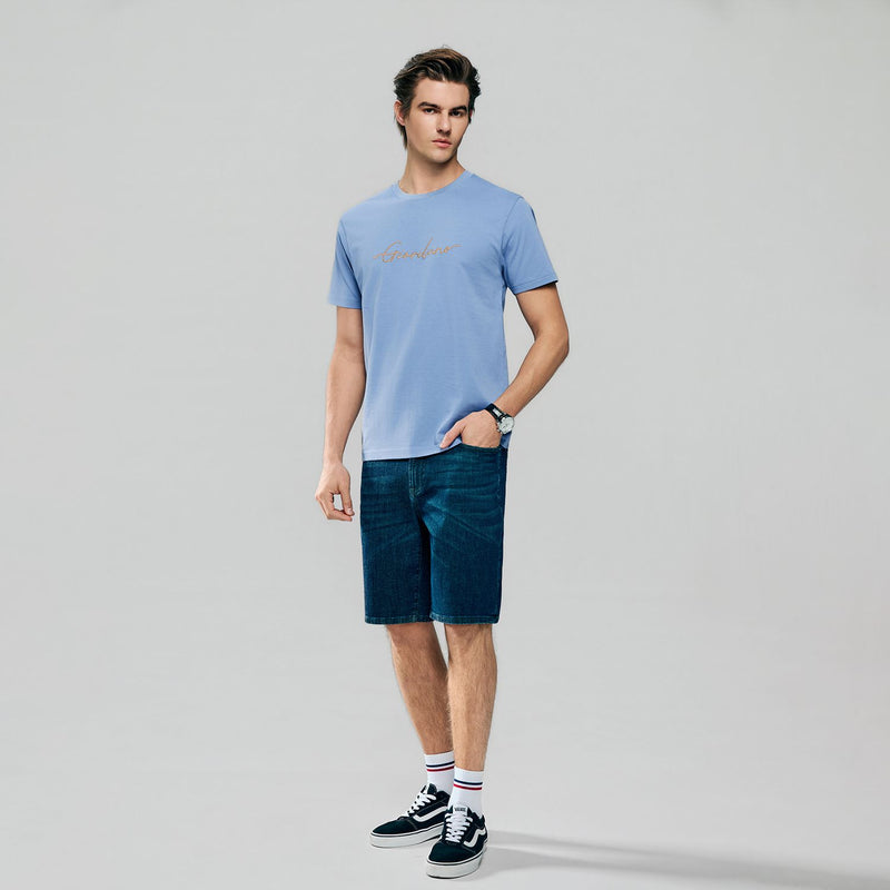 Men’s Slim Fit Cotton Signature Print Tee