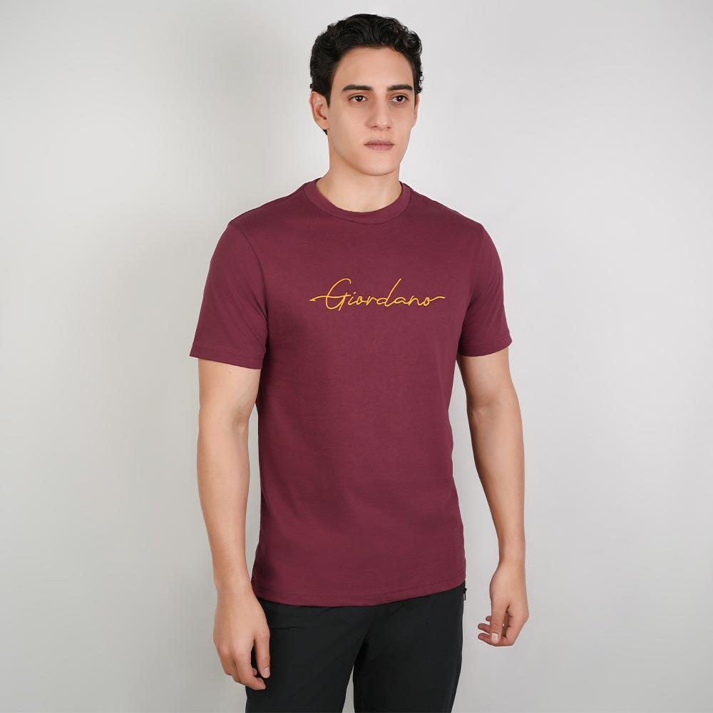Men’s Slim Fit Cotton Signature Print Tee