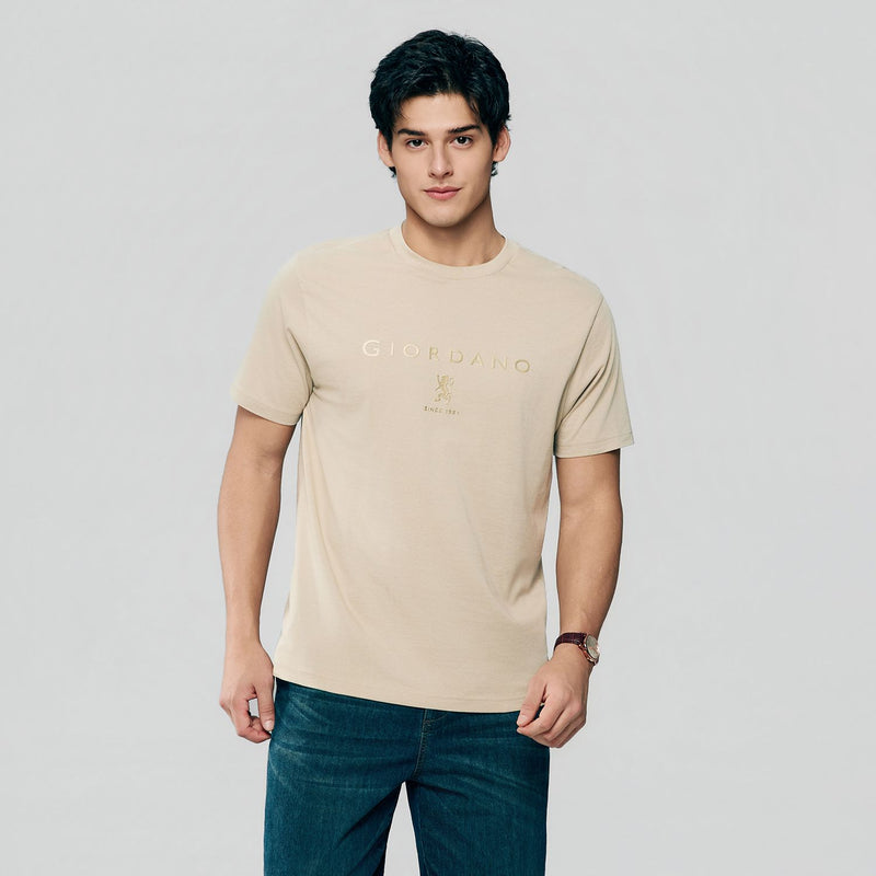 Men’s Slim Cotton Crew Neck Signature Print Tee