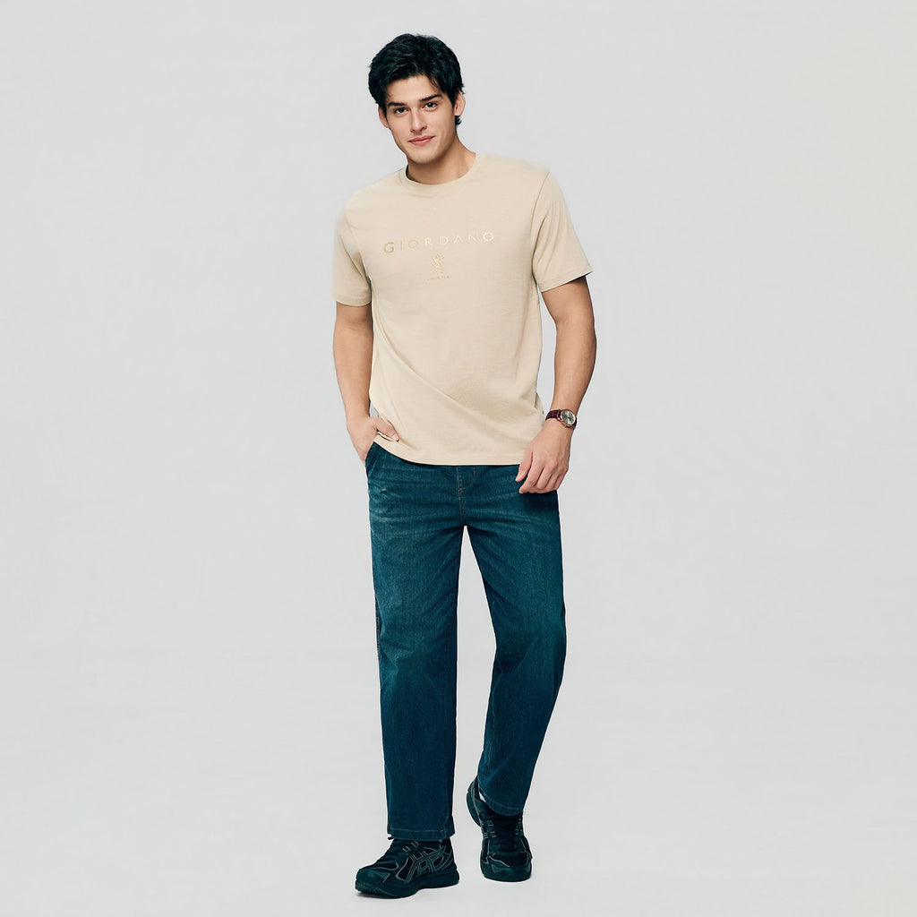 Men’s Slim Cotton Crew Neck Signature Print Tee