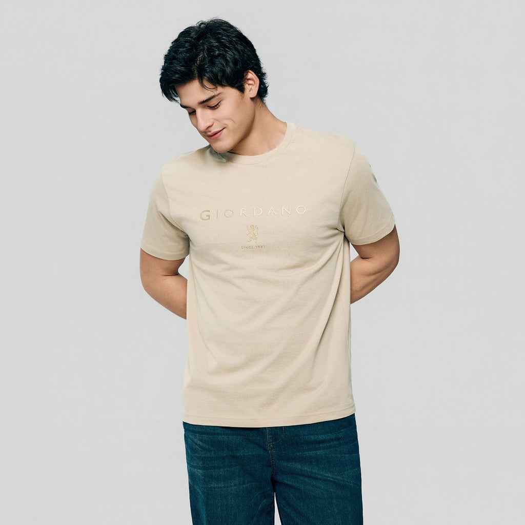 Men’s Slim Cotton Crew Neck Signature Print Tee