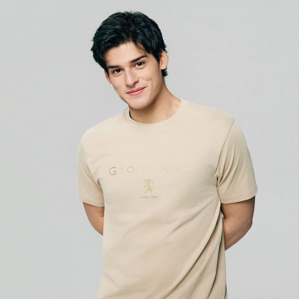 Men’s Slim Cotton Crew Neck Signature Print Tee