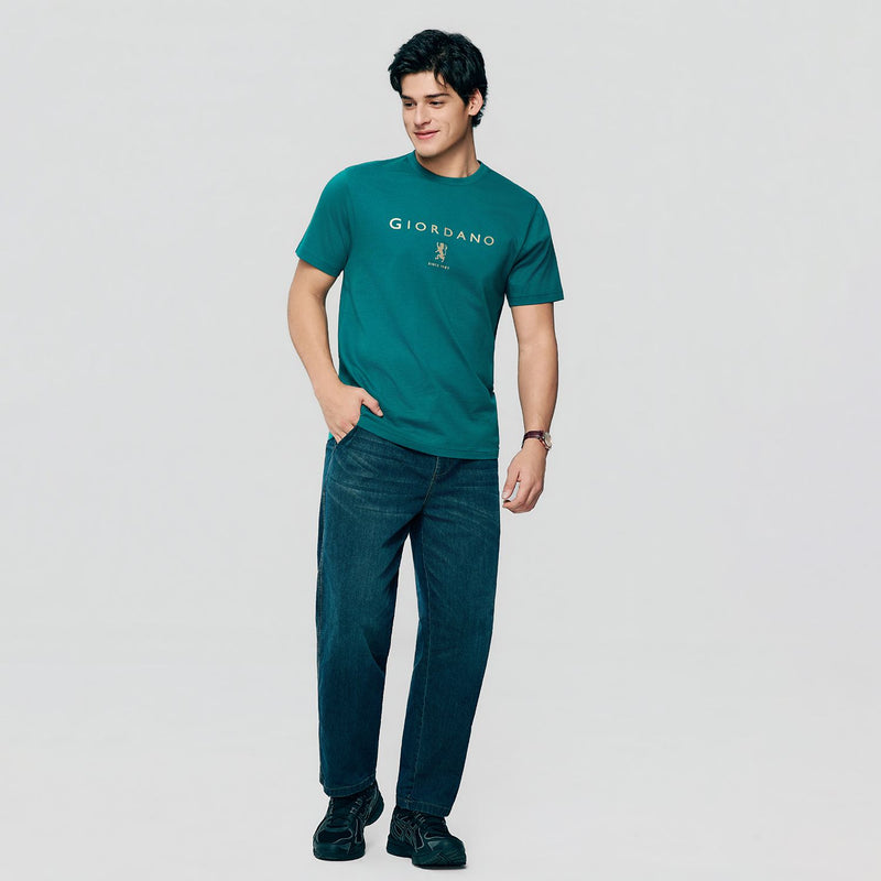 Men’s Slim Cotton Crew Neck Signature Print Tee