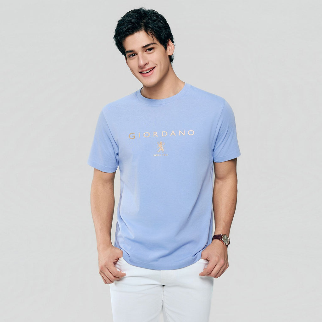 Men’s Slim Cotton Crew Neck Signature Print Tee