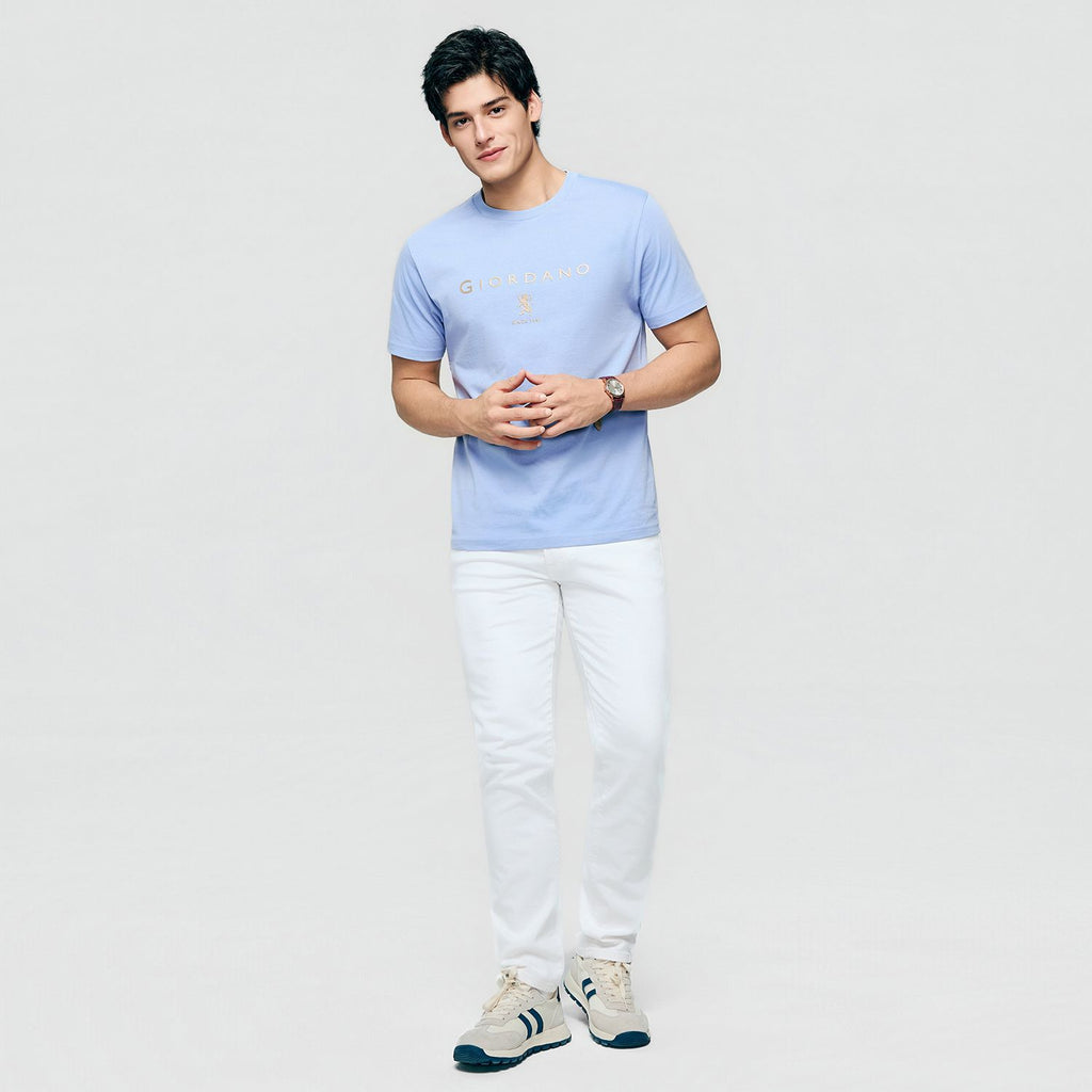 Men’s Slim Cotton Crew Neck Signature Print Tee
