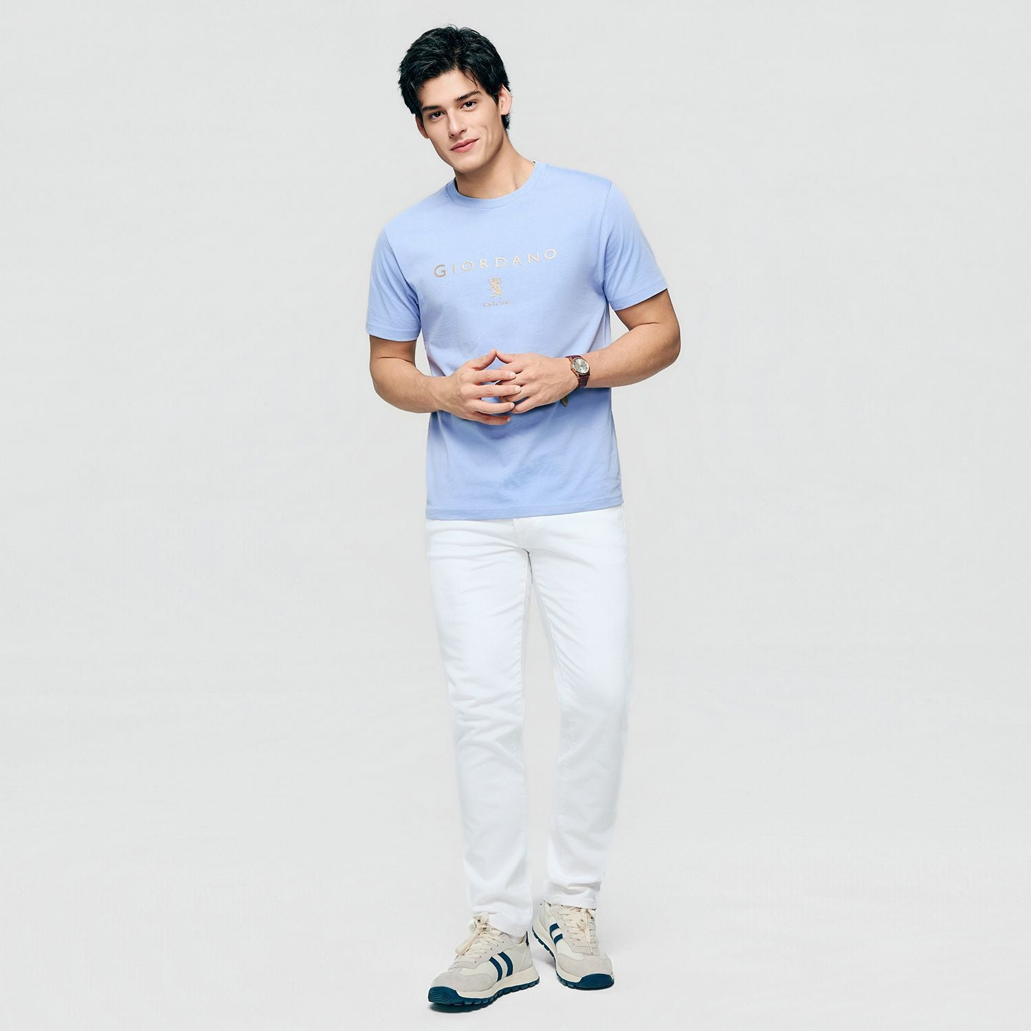 Men’s Slim Cotton Crew Neck Signature Print Tee