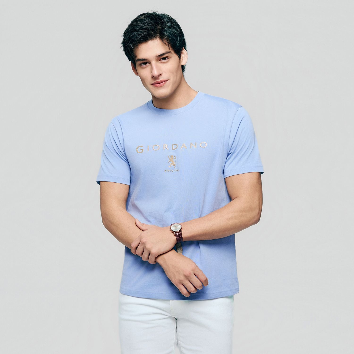 Men’s Slim Cotton Crew Neck Signature Print Tee