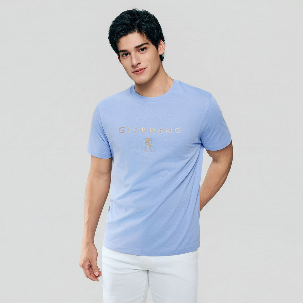 Men’s Slim Cotton Crew Neck Signature Print Tee