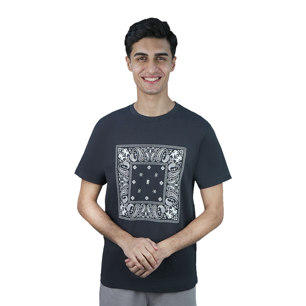Men’s Slim Fit Cotton Bandana Print Tee