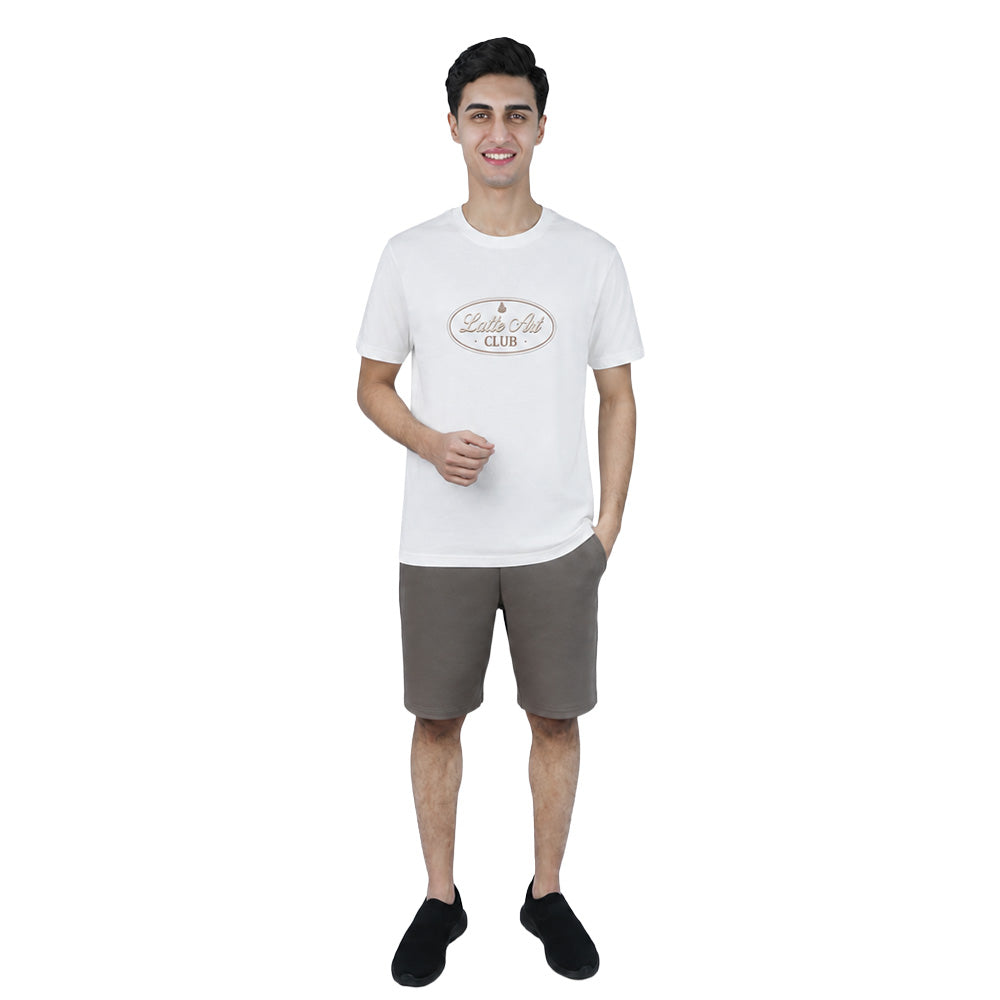 Men’s Slim Cotton Crew Neck Message Print Tee