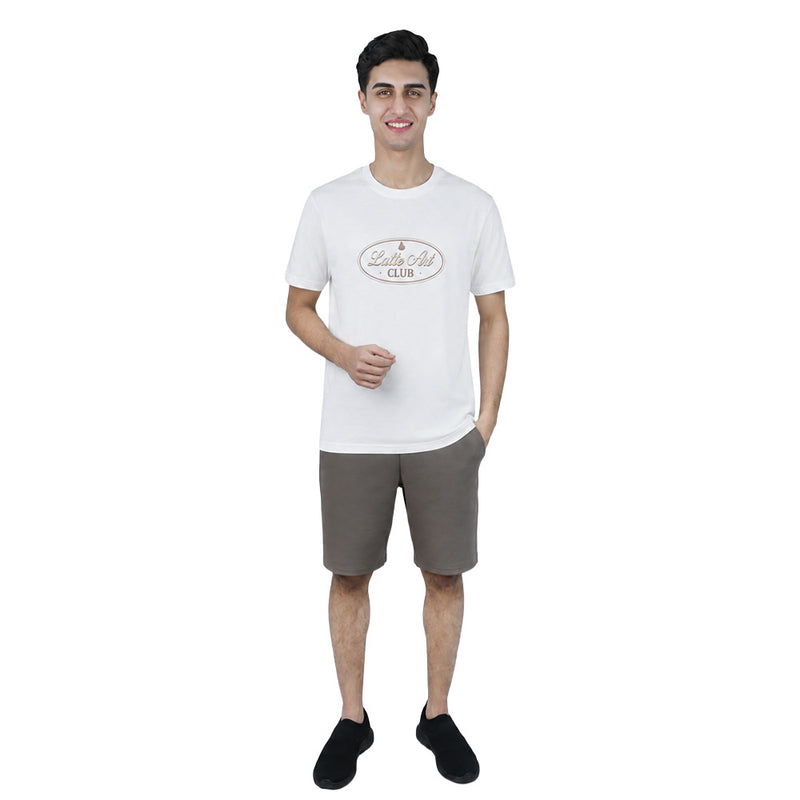 Men’s Slim Cotton Crew Neck Message Print Tee