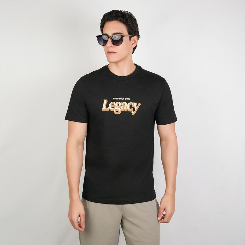 Men’s Slim Cotton Crew Neck Message Print Tee