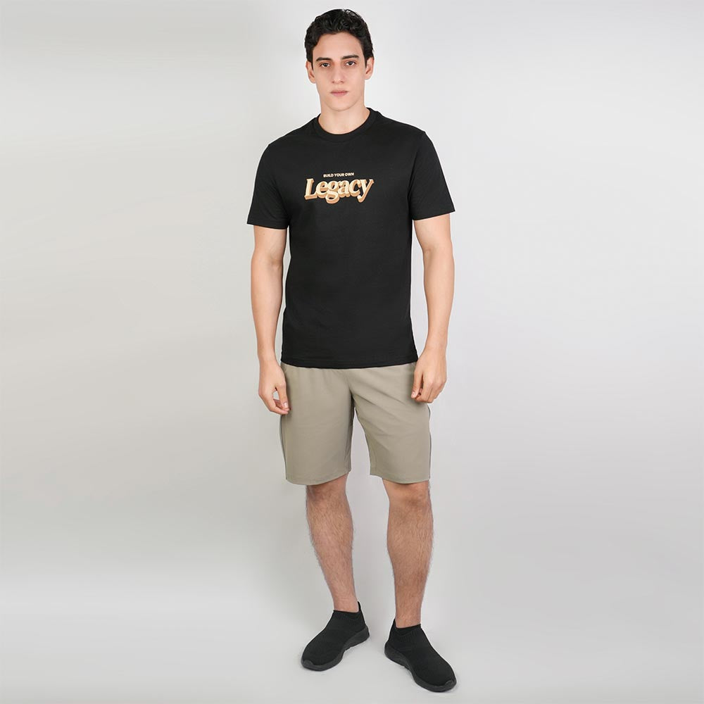 Men’s Slim Cotton Crew Neck Message Print Tee
