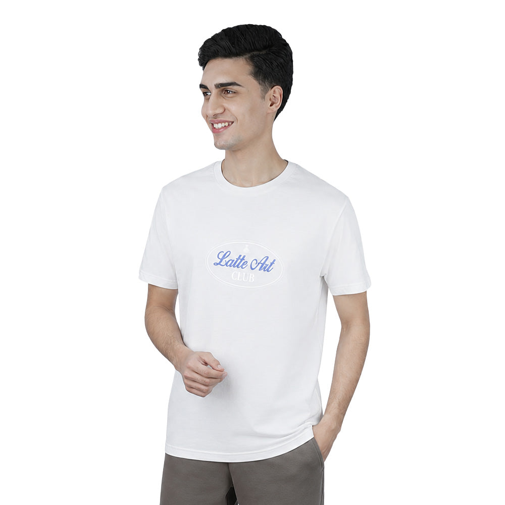 Men’s Slim Cotton Crew Neck Message Print Tee