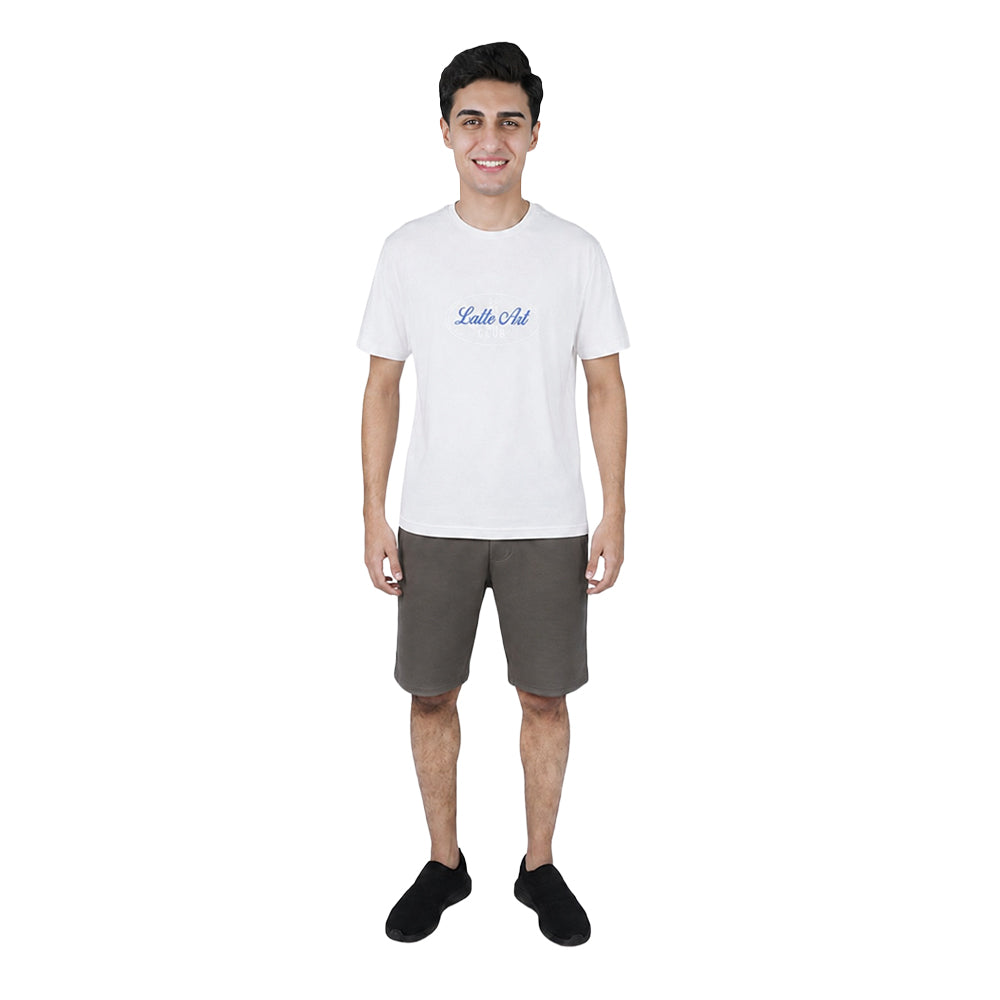 Men’s Slim Cotton Crew Neck Message Print Tee