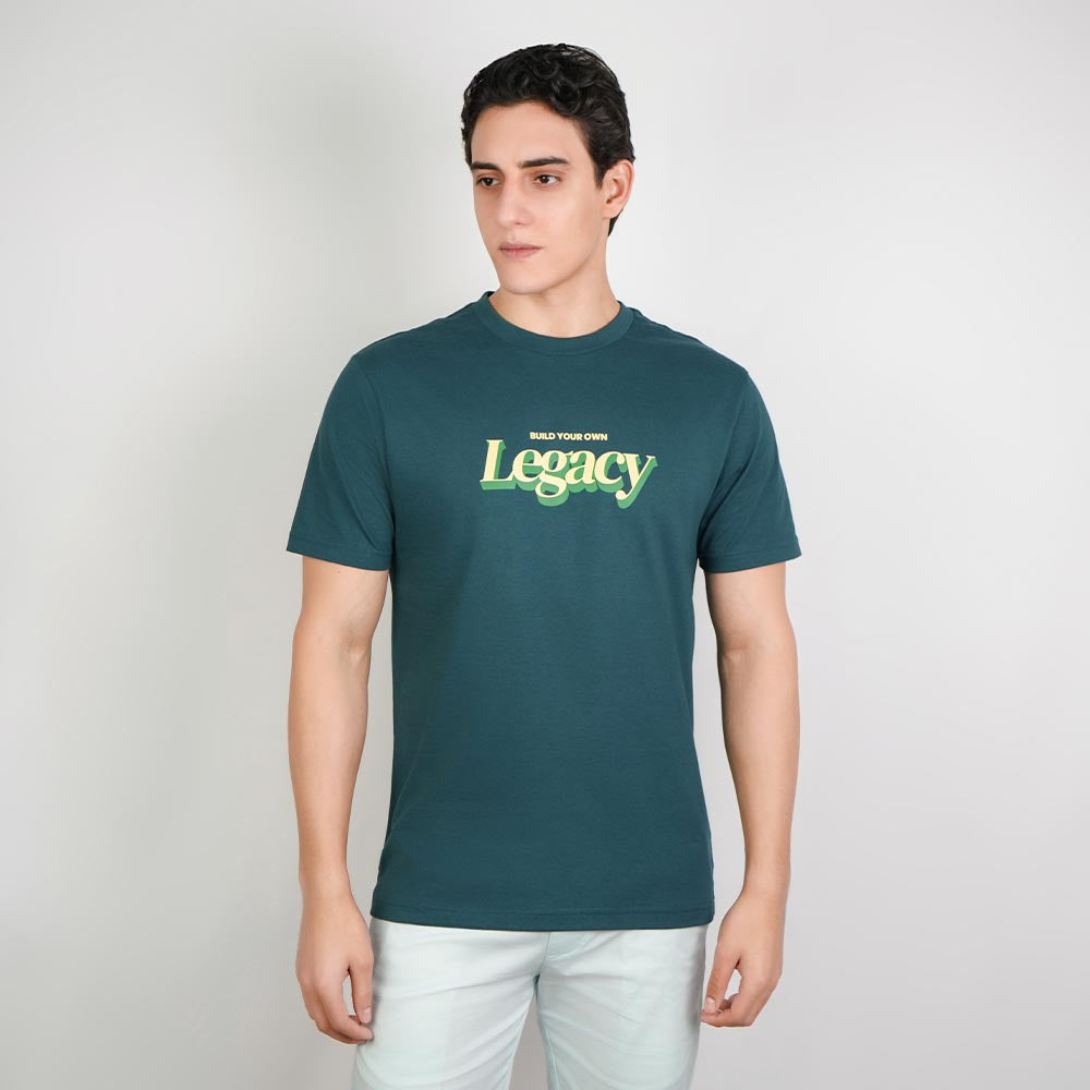 Men’s Slim Cotton Crew Neck Message Print Tee