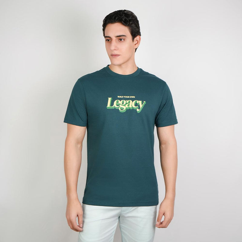 Men’s Slim Cotton Crew Neck Message Print Tee