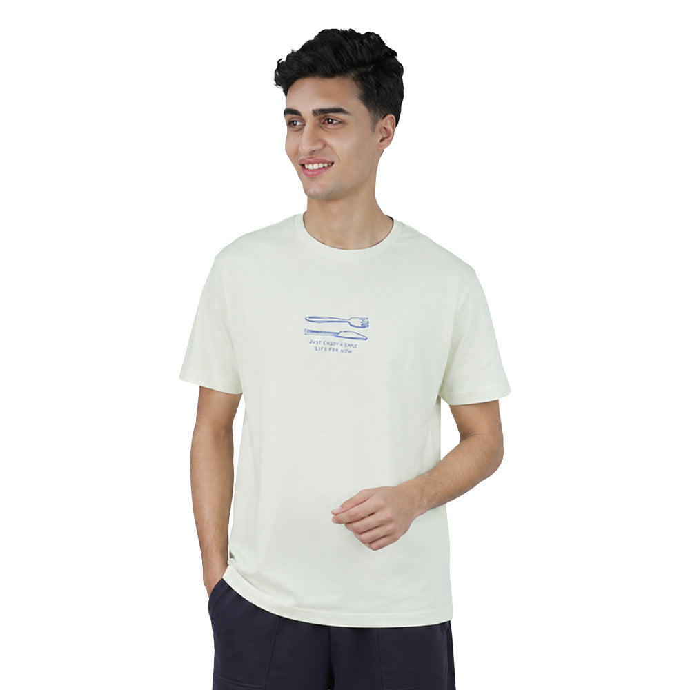 Men’s Slim Cotton Crew Neck Message Print Tee