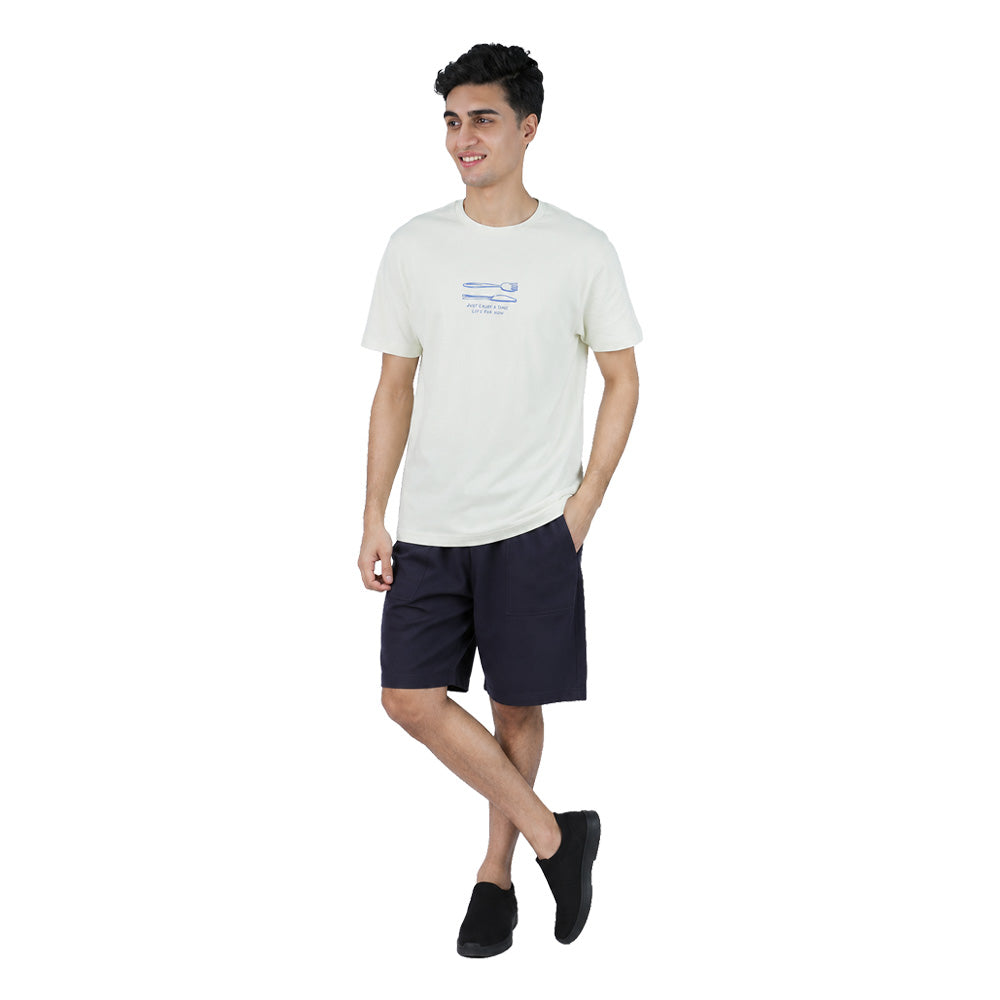 Men’s Slim Cotton Crew Neck Message Print Tee