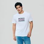 Men Slim World Without Strangers Print Tee