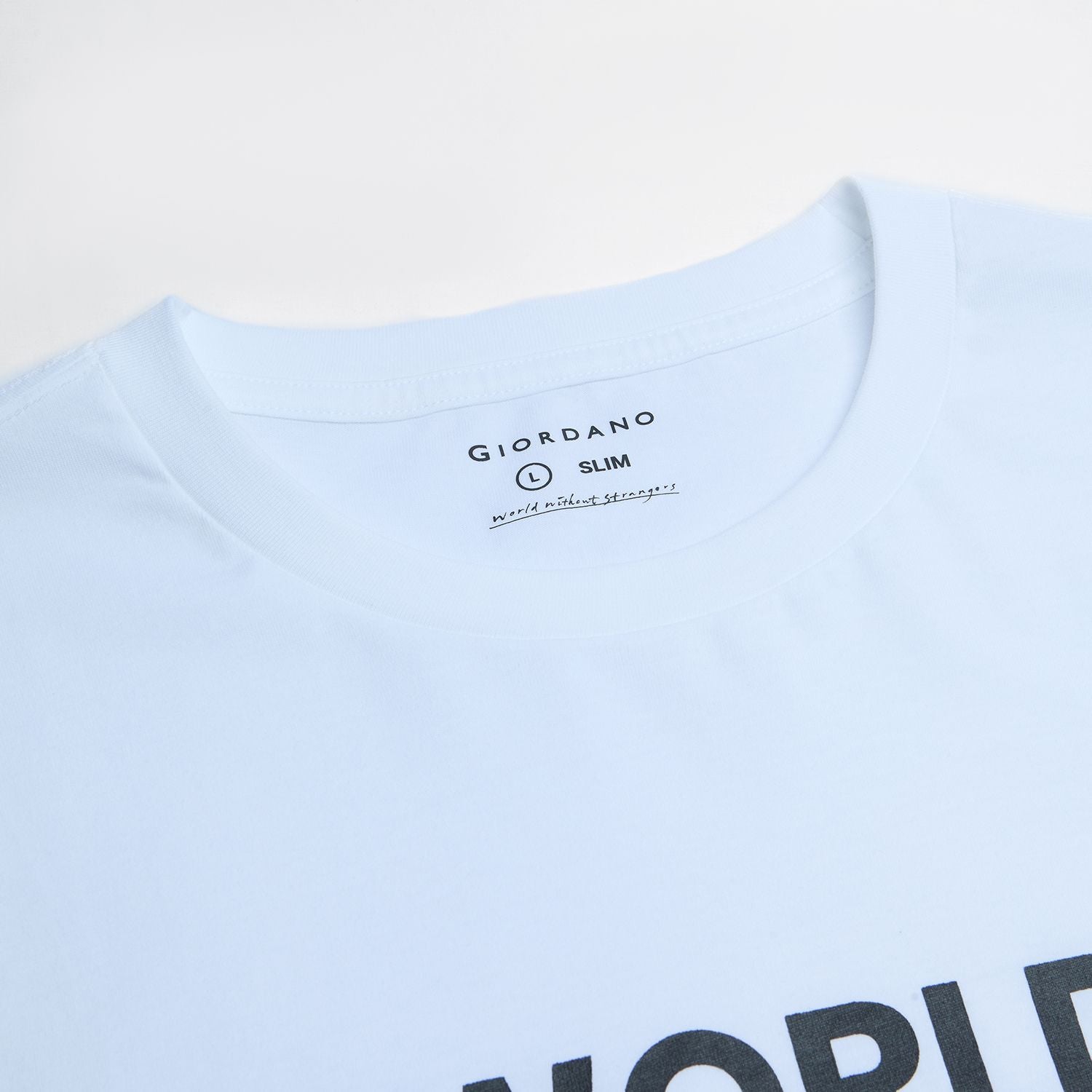 Men Slim World Without Strangers Print Tee