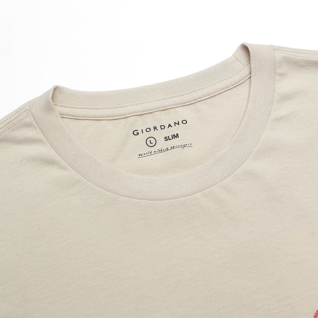 Men Slim World Without Strangers Print Tee