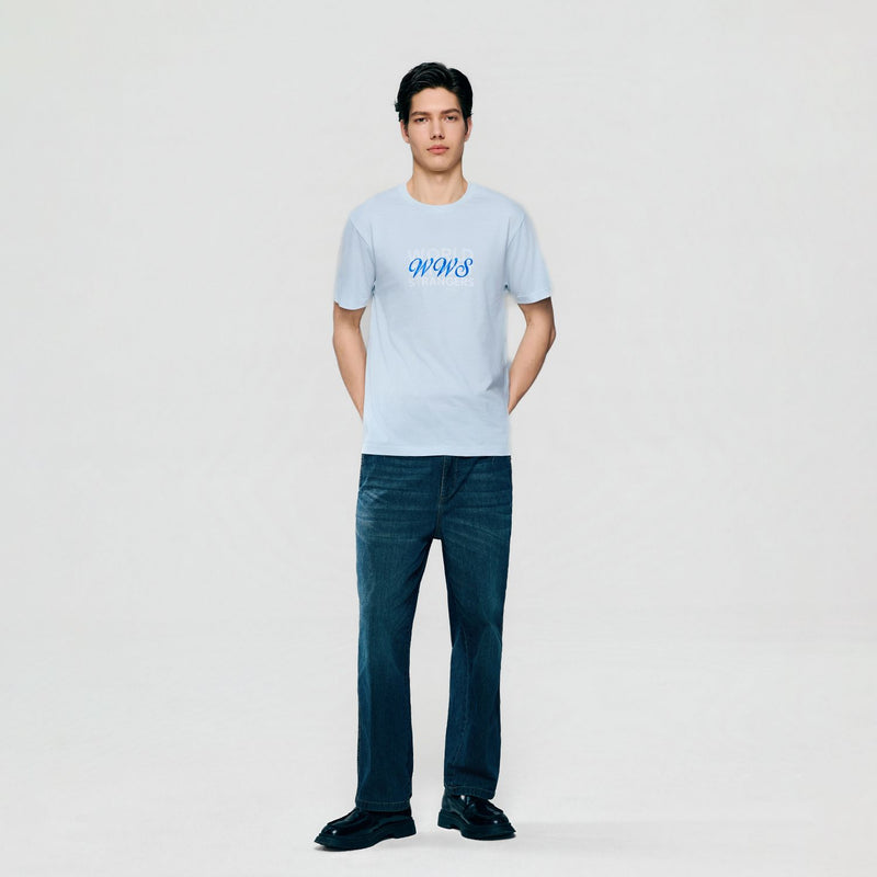Men Slim World Without Strangers Print Tee