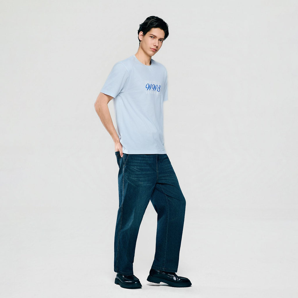 Men Slim World Without Strangers Print Tee