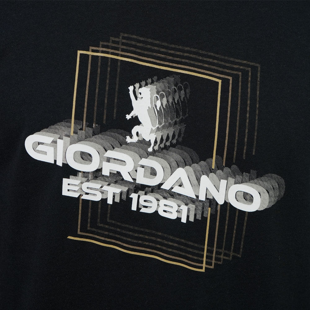 Men Slim Heritage Branding Cotton Print Tee