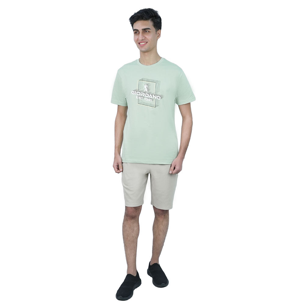 Men Slim Heritage Branding Cotton Print Tee