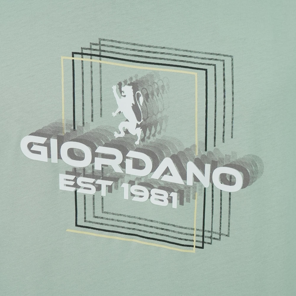 Men Slim Heritage Branding Cotton Print Tee