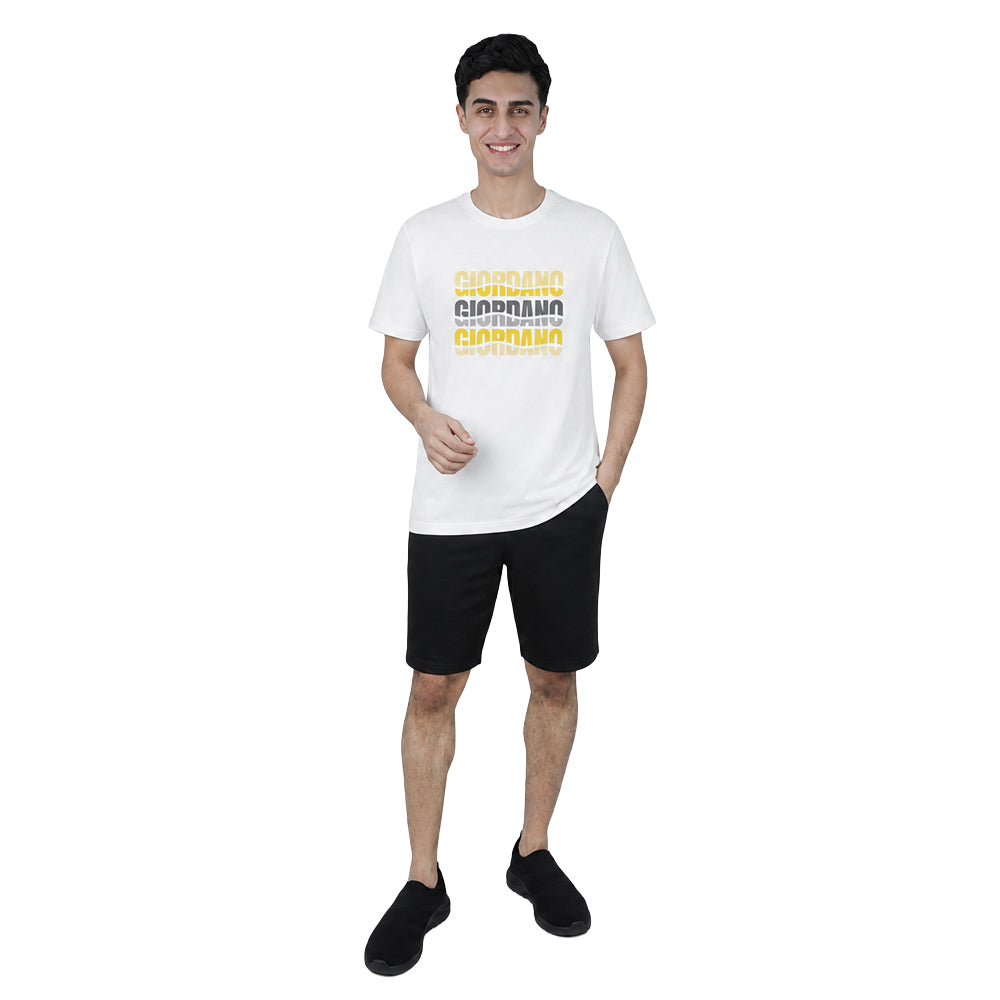 Men Slim Branding Logo Graphic Cotton Tee