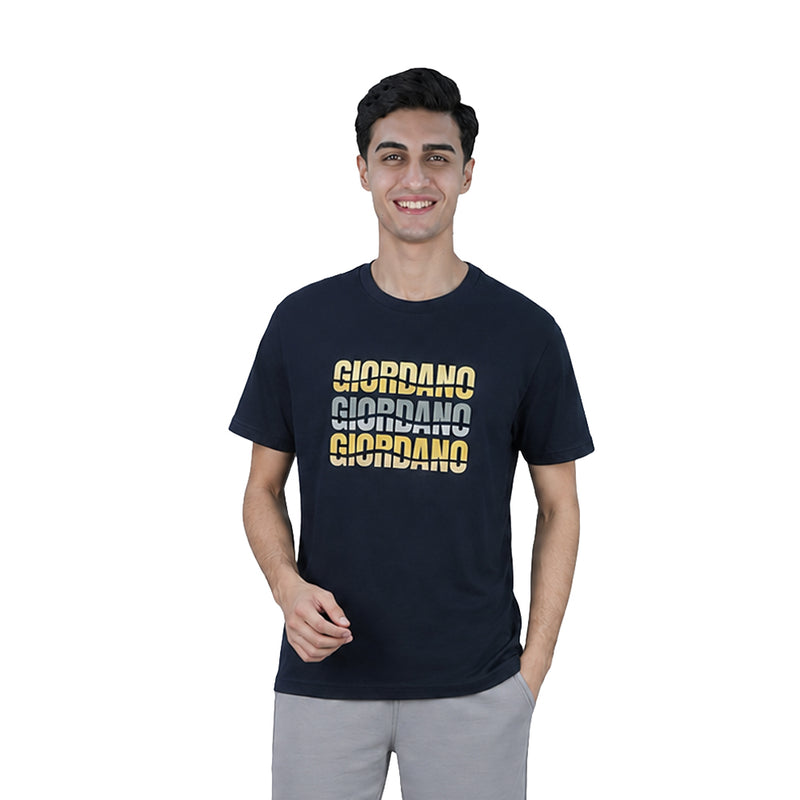 Men Slim Branding Logo Graphic Cotton Tee