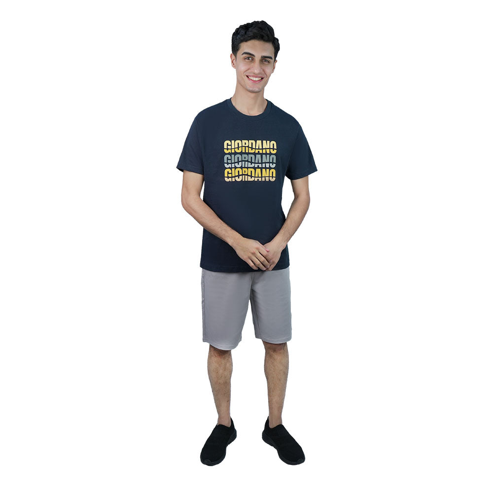 Men Slim Branding Logo Graphic Cotton Tee