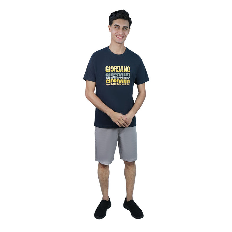 Men Slim Branding Logo Graphic Cotton Tee